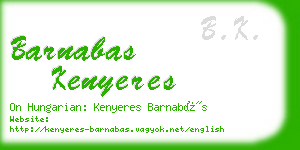 barnabas kenyeres business card